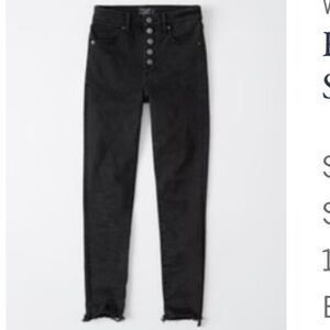 Abercrombie Black High Rise Super Skinny Ankle Jean (25 Short, curve love)